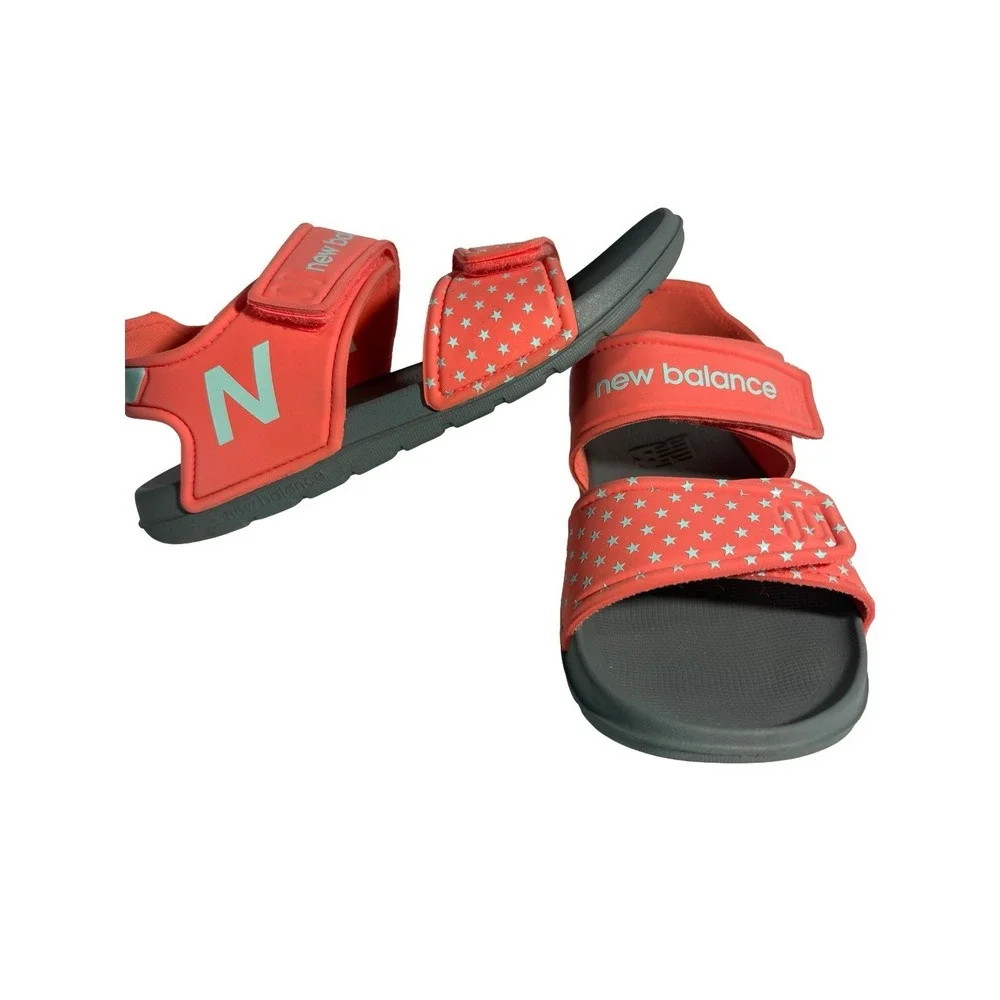 New Balance Kids' Adjustable Star Pattern Coral Sandals‎ Sz 2